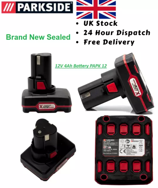 PARKSIDE 12V 4Ah Battery PAPK 12 - For All X 12V Team Tools, Brand New, UK Stock