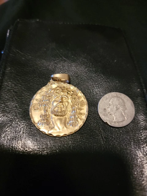 Croce Pendente Da Uomo In Argento 925 Placcato Oro 24K Con Il Volto Di Gesù Su Cordone Di Seta (accessori Religiosi, Articoli Regalo, Lacci) - Italia - Foto 8