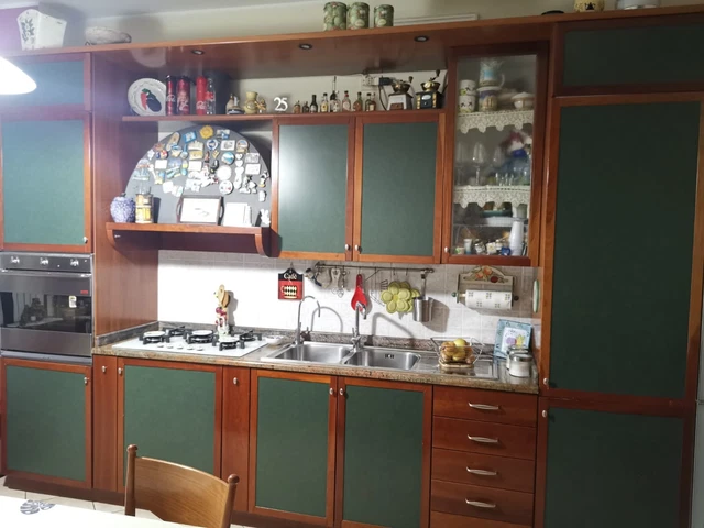 Cucina componibile ciliegio Scavolini m 3,45 pannelli bicolore reversibili