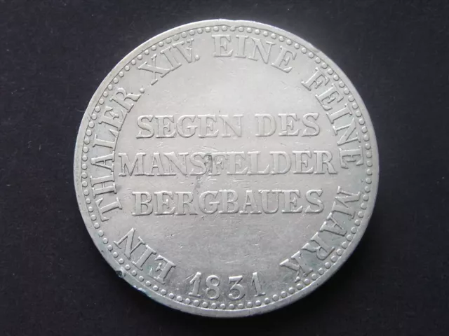 Preussen 1 Bergbautaler Segen des Mansfelder Bergbau 1831 ss