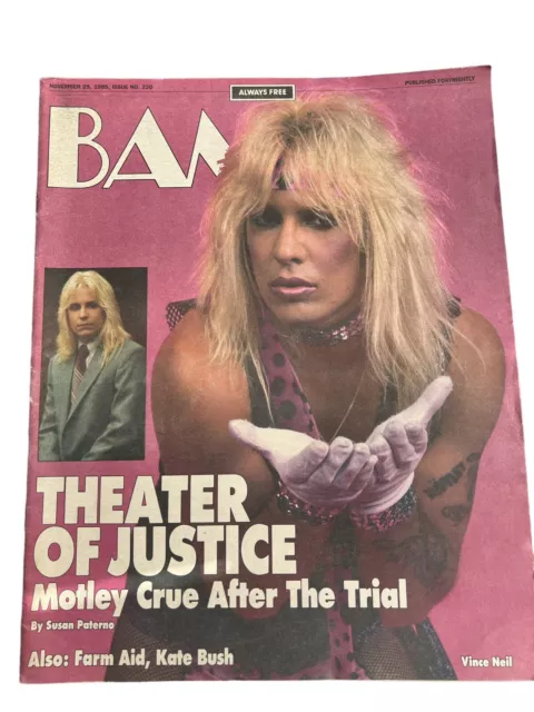 BAM Magazine Nov 29 1985 Motley Crue Vince Neil Trial Kate Bush Bay Area Music