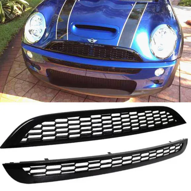 2x For 2001-2006 Mini One & Cooper R50 R52 R53 Front Grille Kit Gloss Black UK