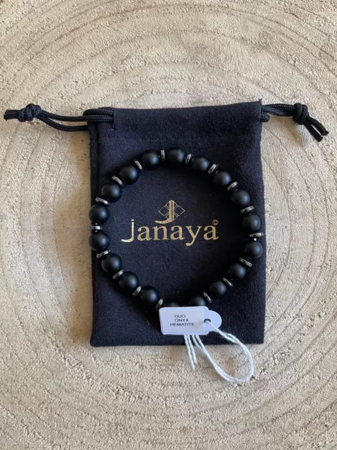 Bracelet Duo Onyx et Hématite - Pierres Semi Précieuses - LIVRAISON OFFERTE