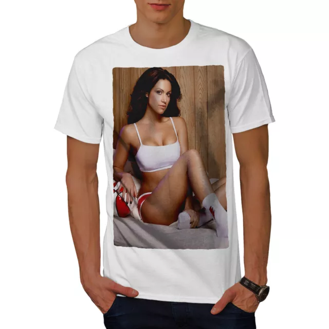 WELLCODA SPORT HOT Model Girl Mens T-shirt, Young Graphic Design