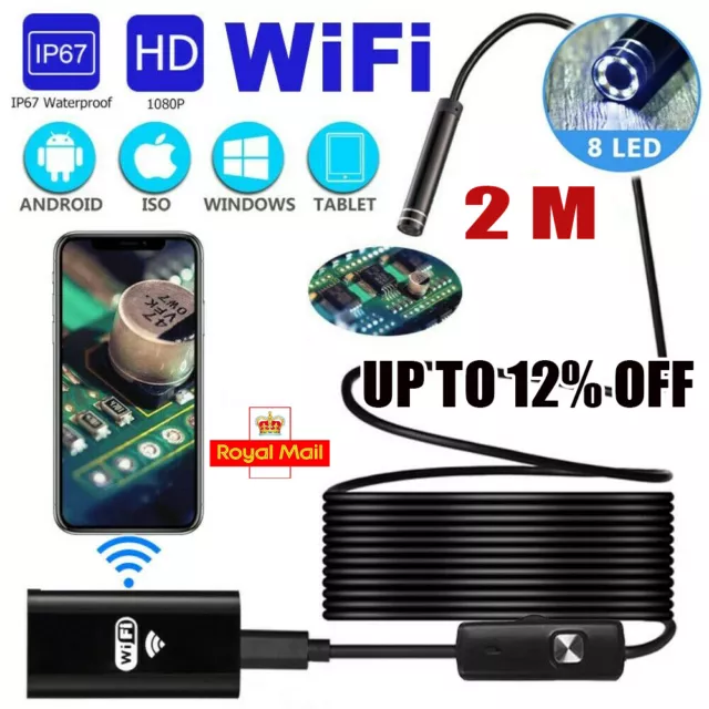 USB Type-C Wifi Endoscope Borescope Snake Inspect Camera for iPhone Android IOS