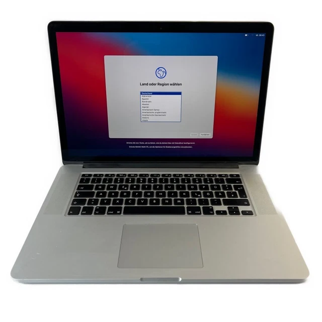 Apple MacBook Pro 11,4 A1398 15,4" i7 16GB 256GB SSD Big Sur Intel Iris Pro 5200