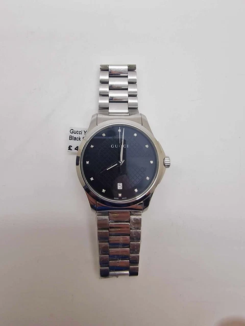 GUCCI G TIMELESS YA126456 Black Dial Stainless Steel Bracelet 38mm Men s Watch 450.00 PicClick UK