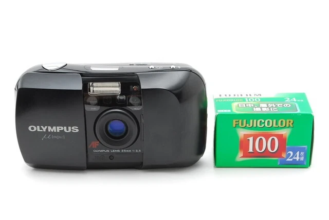 【NEAR MINT+】Olympus mju μ Stylus 35mm f3.5 Black Point & Shoot Film Camera JAPAN