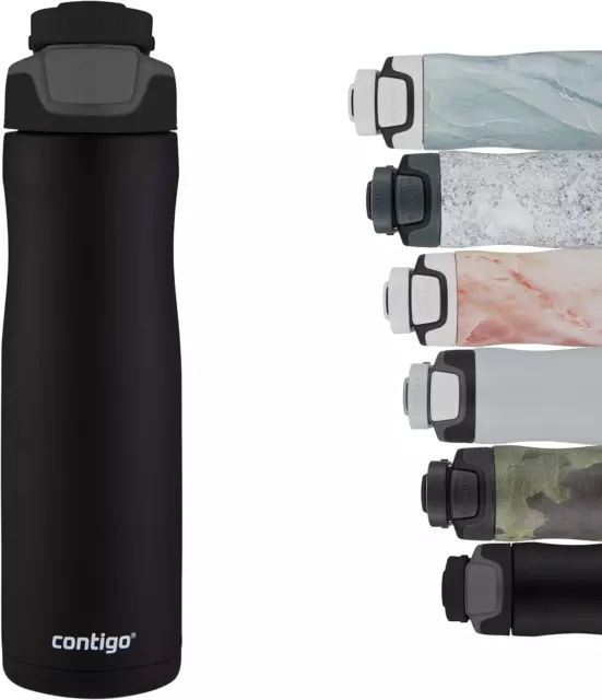 Contigo Drinking Bottle Autoseal Chill Matte Black, stainless steel water bottle