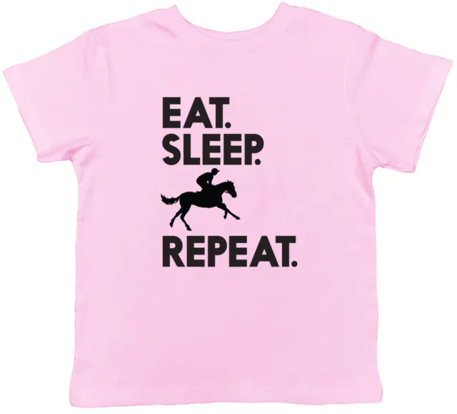 Eat Sleep Ride Repeat Childrens Kids Girls Boys T-Shirt Tee