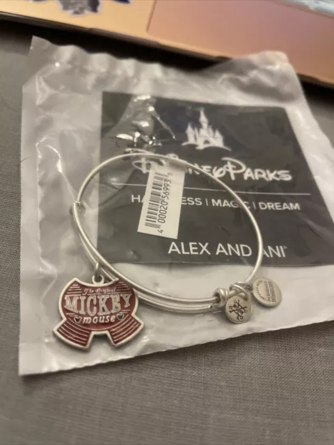 Disney Parks ALEX AND ANI Original Mickey Mouse Pants Silver Bangle Bracelet NEW