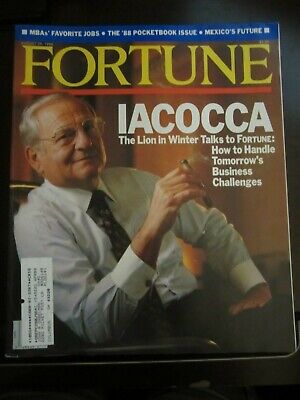 Fortune Magazine August 1988 Lee Iacocca Lion in Winter Chrysler (F3) F4