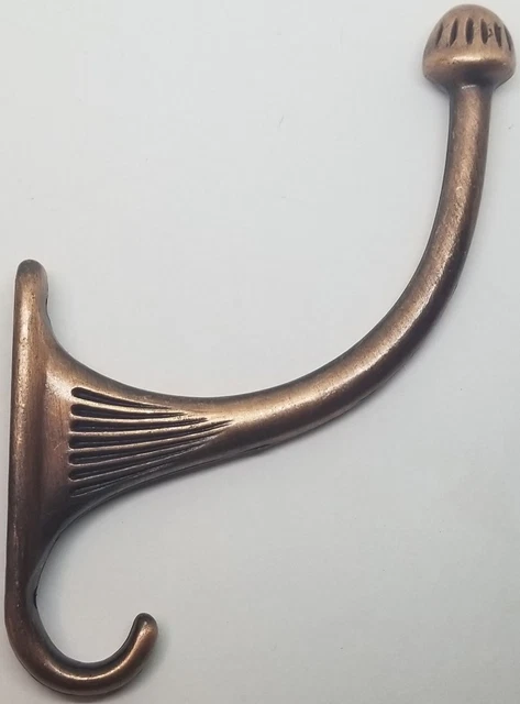 Single ANTIQUE COPPER costumer coat hook hall tree hat rack wall vintage old NEW