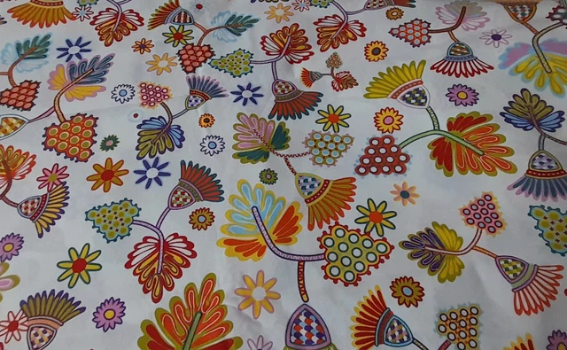 Ikea Stoff rar bunte Blumen 100 cm  x 150 cm Nähen Vorhang Gardine