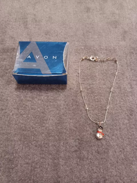 Avon vintage snowman charm anklet