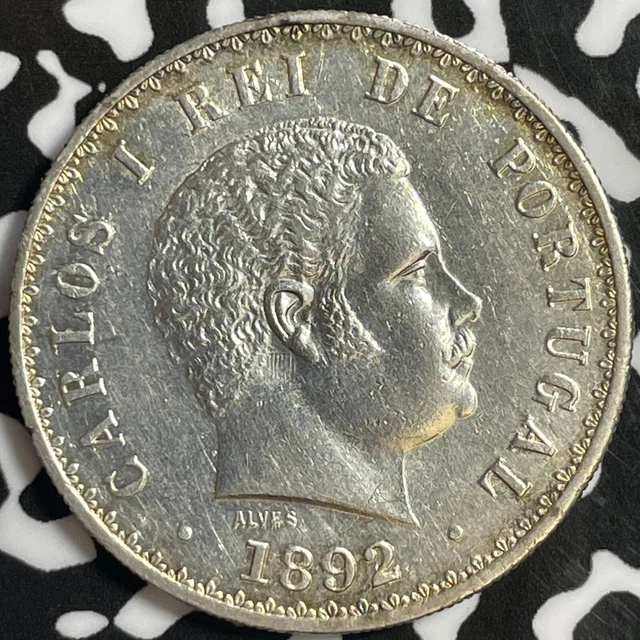 1892/1 Portugal 500 Reis Lot#M8873 Silver! Nice!
