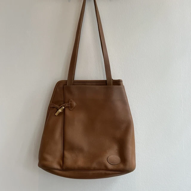 Longchamp Leather Tote Purse Bag Roseau Heritage Tan Made in France
