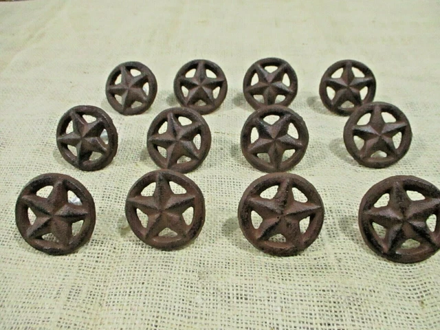 12 Drawer Pulls Star Ring Cabinet Knob Texas Western Cast Iron Rustic Hardware