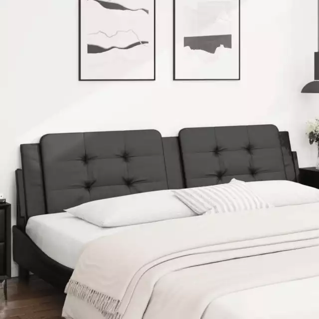 Cabecero de cama acolchado cuero sintético negro 200 cm vidaXL
