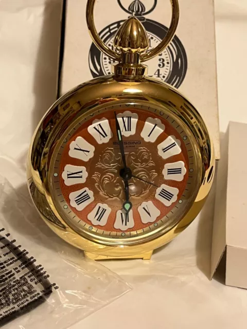 Sveglia Vintage Quadrante Metallizzato Blessing Anni 70 Nuovo In Box