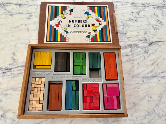 VINTAGE 1960S THE Cuisenaire Co Numbers in Colour Rods Wooden Boxed Set ...