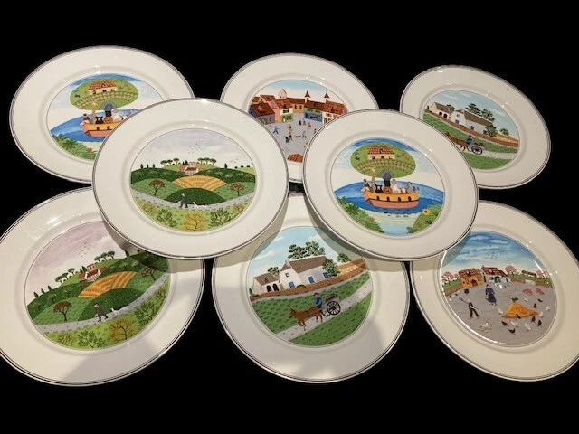 Villeroy Boch Naif Folk Art Laplau  Porcelain Dinner Plates