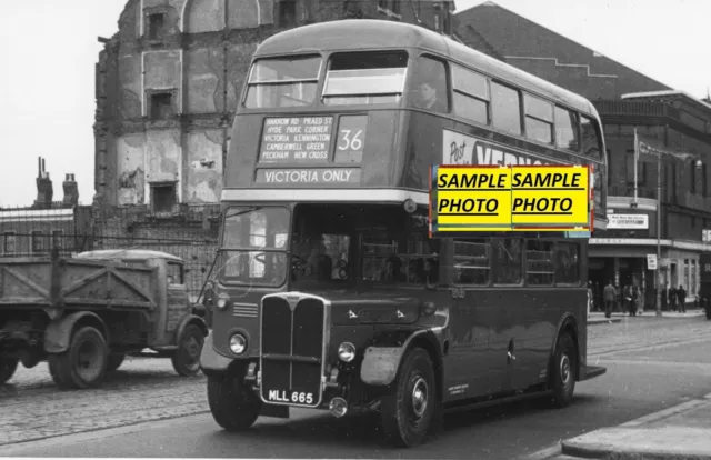 London Transport B&W Bus Photograph-RT 2918 Route 36