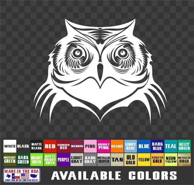 Owl Head Sticker Vinyl Decal Car Van Truck Laptop