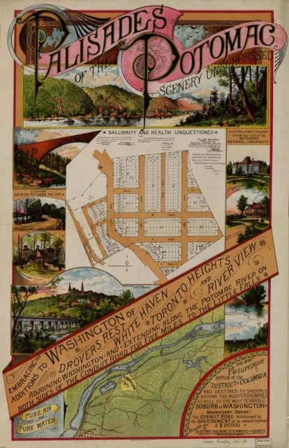 A4 Reprint of Lakes And Rivers Map Potomac