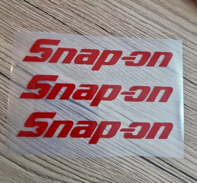 3 x Snap Toolbox Garage,Vinyl Sticker Decals. 10cm X 2cm.