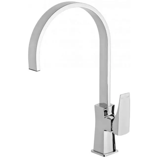 New Tapware Kitchen Sink Mixer Tap 200mm Gooseneck Faucet Chrome Argo AG732 CHR