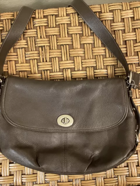 Coach Legacy F15170 Brown Pebbled Leather Shoulder Bag / Crossbody Adj. Strap