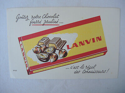 Buvard publicité chocolat Lanvin pot à lait noisette 