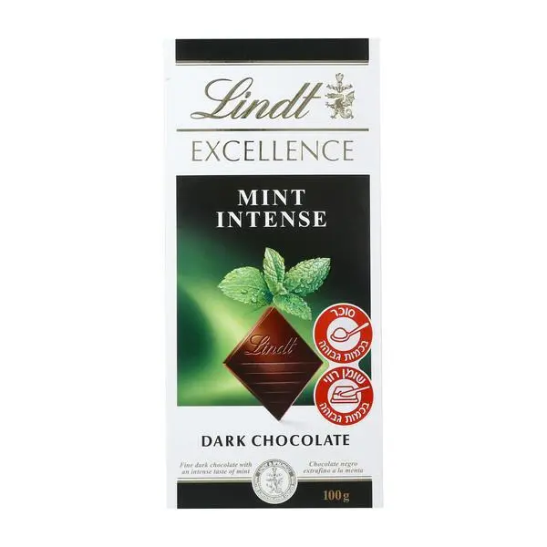 Lindt Excellence Menthe Intense Chocolat Noir Casher Produit 100g