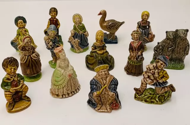 1970’s Wade Of England NURSERY RHYMES Whimsies Porcelain Figurines Set 14 Goosey