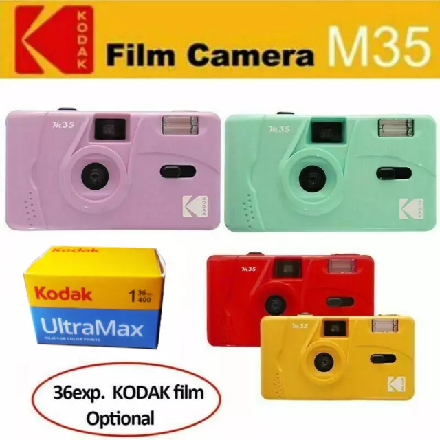 Kodak Vintage retro M35 35mm Reusable Film Camera / UltraMax 400 Film Bundle