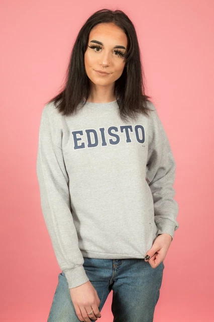 Felpa vintage grigio chiaro EDISTO jersey maglione età 14-16 donna XS