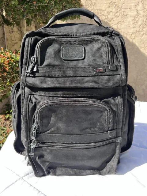Tumi Alpha 3 Black Ballistic Nylon Padded Laptop Backpack 26178dh *worn Corners*