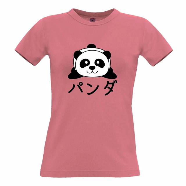 Cute Womens TShirt Japanese Baby Panda With Text China Baby Adorable Pets Kawaii