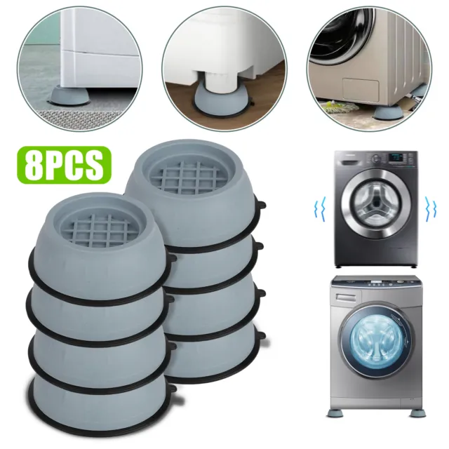 8PCS Anti Vibration Washing Machine Mats Support Anti-Slip Rubber Feet Base Pads