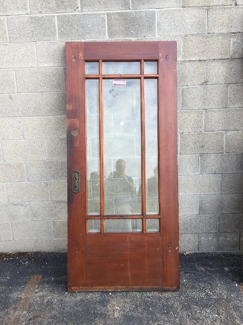 Cm 206 Antique Pine All Beveled Glass Town Hounds Entry Door 35.75 X 80