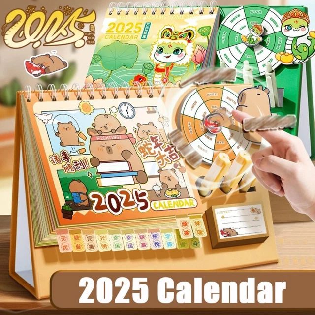 Capybara snake 2025 calendar daily monthly planner schedule school 12 