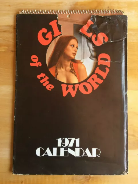 Vintage 1971 Girls of the World Wall Calendar Playmate Pin Up playboy Penthouse