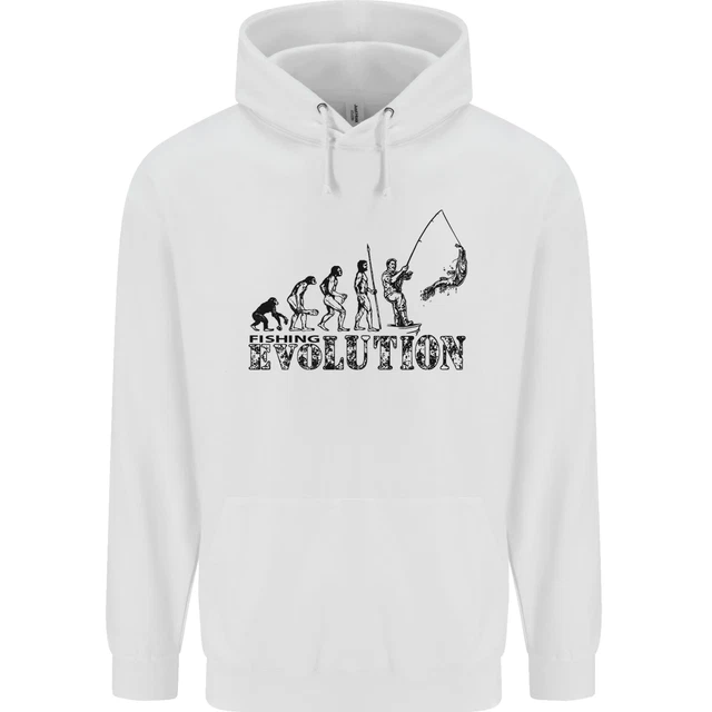 Felpa con cappuccio bambini Evolution of a Fisherman divertente pescatore