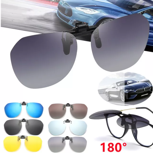 Clip On Sunglasse Over Flip up Glasses Polarized Photochromic Sunglasses