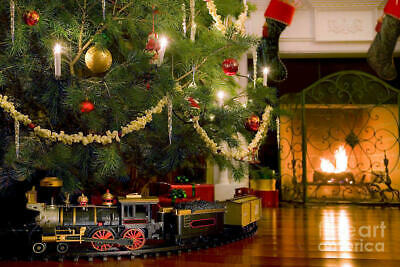 Trenino Elettrico Natalizio Decorazione Sotto Albero Natale Treno Vagoni Binari