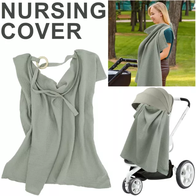 Baby Mum Breastfeeding Nursing Poncho Cover Up Cotton Blanket Shawl Apron'◃