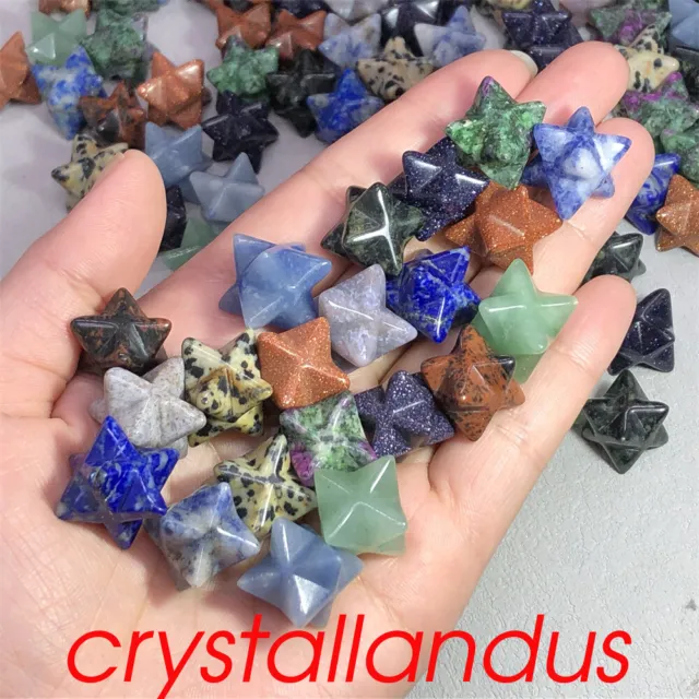 100pcs Wholesale Natural Mixed Merkaba Star Quartz Crystal Skull Gem Healing A++