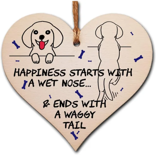 Handmade Wooden Hanging Heart Plaque Gift Perfect for Dog Lovers Pet...