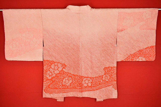 Vintage Japanese Kimono Silk Antique BORO HAORI Kusakizome SHIBORI/B056/490